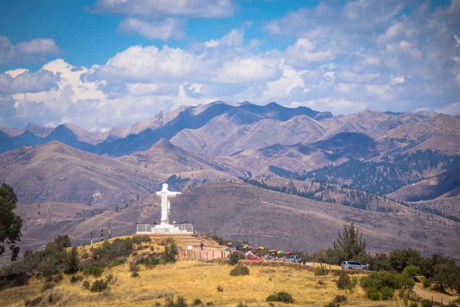 Cusco: open-top bus city tour - San Cristobal and the Colcampata Inca wall