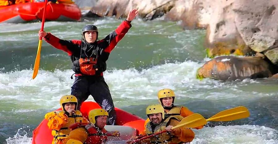 Cusco: River Rafting Adventure Full Day | Adrenaline Tour - A four-cable zip-line above the river