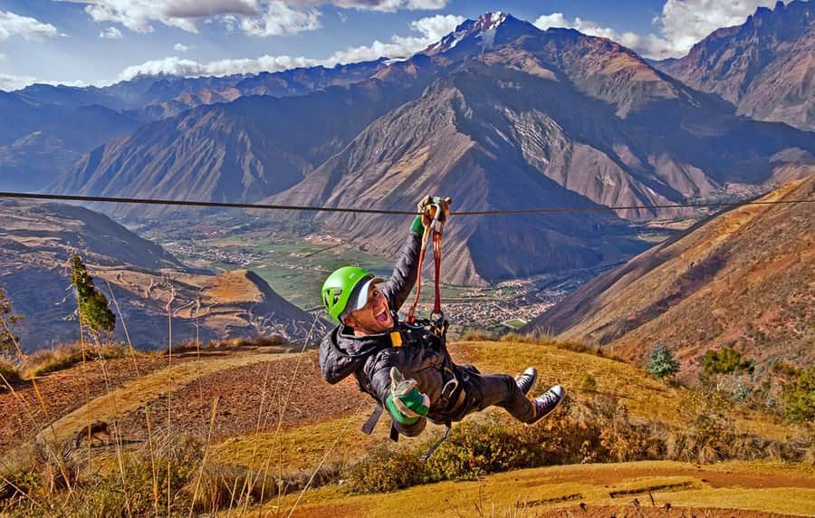 Cusco: Zipline + ATV's | Salt Mines of Maras and Moray | - Four cables above the Sacred Valley