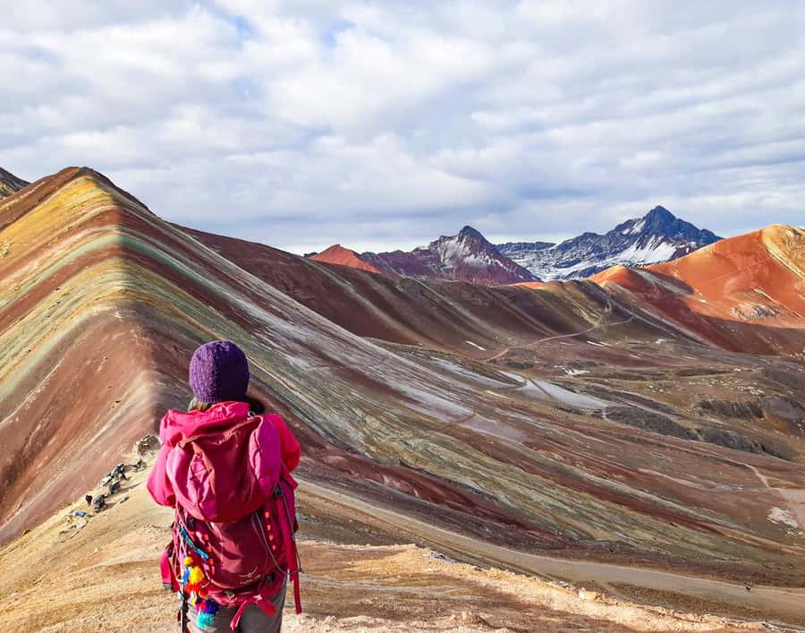 From Cusco: Full Day Rainbow Mountain + Red Valley | PRIVATE - Walking through the high Andes