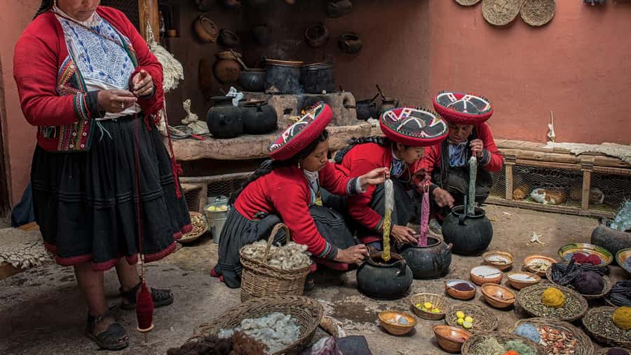 From Cusco: Sacred Valley & Maras Salt Mines with Lunch - Pisac ruins and the market below