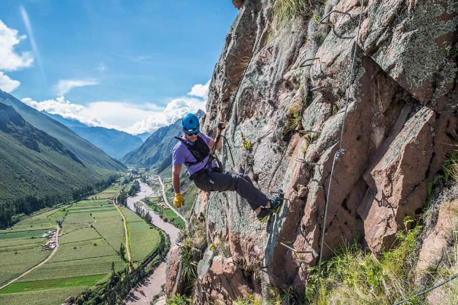 From Cusco: Via Ferrata & Zip Line with lunch - The Via Ferrata: an hour on the rock face