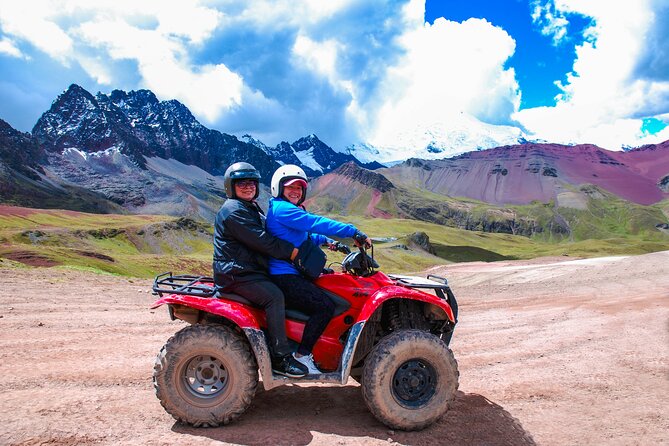From Cusco: Vinicunca Rainbow Mountain ATV Tour with Meals - Riding toward the striped mountain