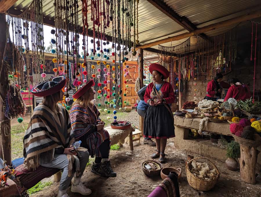From Ollantaytambo:Moray, Salt Mines, Chinchero end in Cusco - Chinchero, weaving, and local traditions