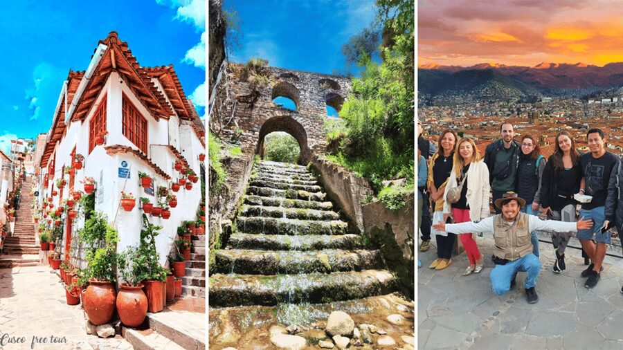Historic/music Cusco FreeWalkingTour "free drink" Group Tour - The Andean Trilogy on an Inca wall