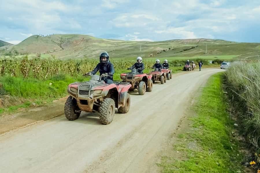 Sacred Valley: Huaypoo Lagoon and Maras by Quad Bike - ATV - Learning to handle the ATV at Cruz Pata