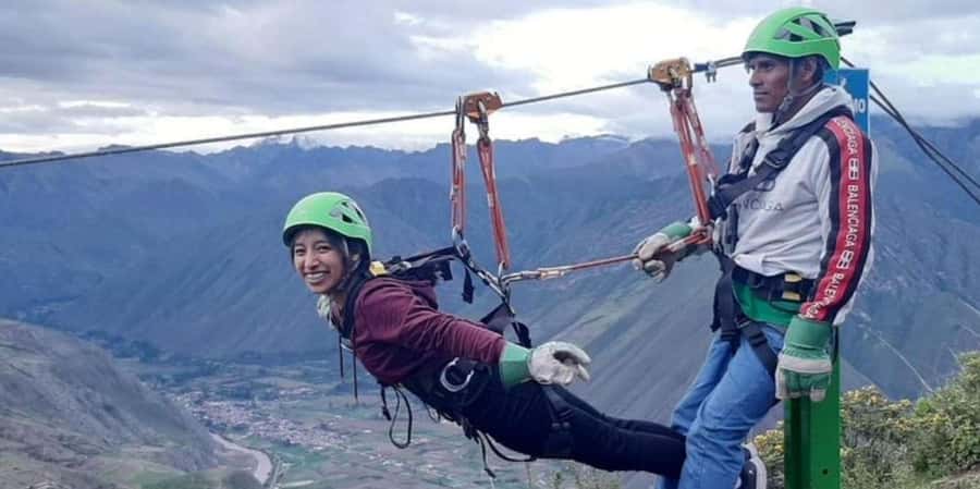 Zipline over the Sacred Valley Trip - Four long cables above the Sacred Valley